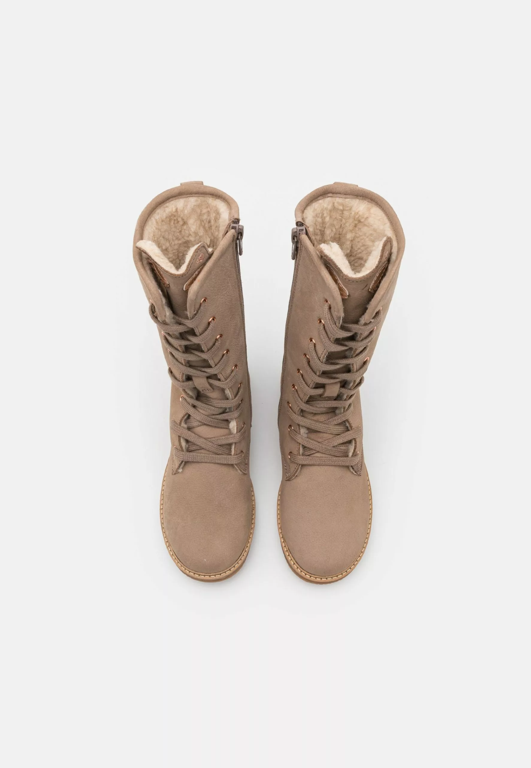 Friboo Leather - Veterlaarzen - Taupe 6 Friboo Leather - Veterlaarzen - Taupe - Afbeelding 4