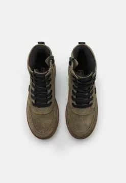 Friboo Leather - Veterboots - Khaki -Friboo Winkel ceaaa599a05f4869abd8451200e3b9c4